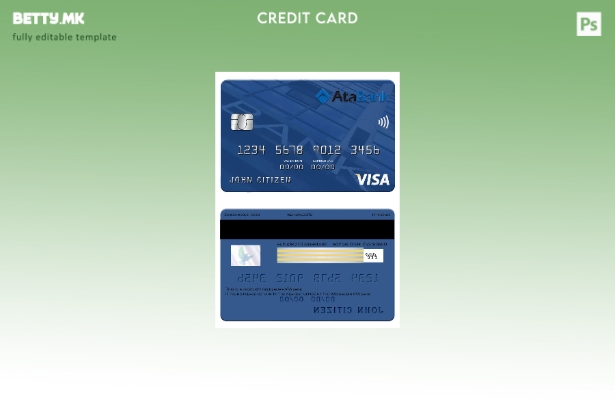 Модерен стил Азербејџан АТА банка виза картичка шаблон